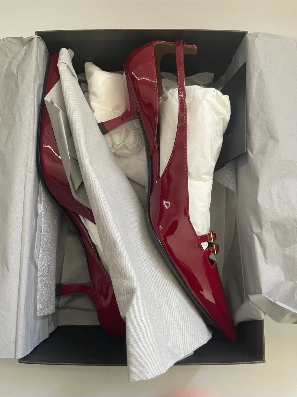 New Giuseppe Zanotti 50mm red leather heeled pumps Size 39 US 8.5